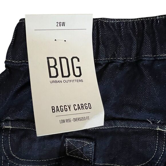 BDG Baggy Low Rise Strappy Denim Cargo Pants Urban Wide Leg Oversized Fit 26W - Picture 7 of 8